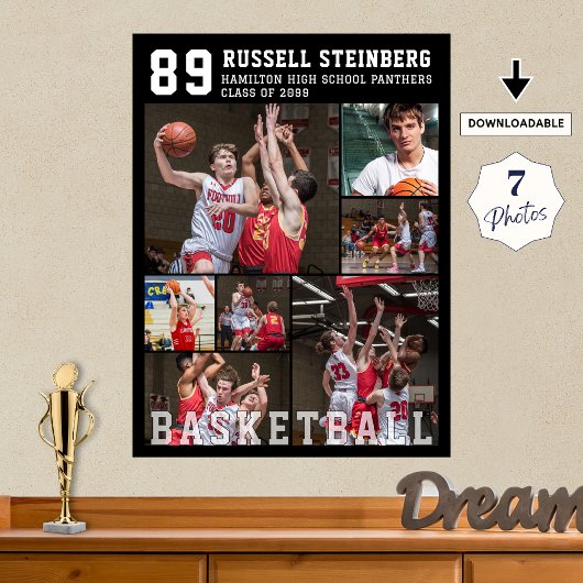 Basketbal 7 Foto Collage Poster