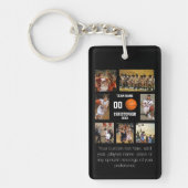 Basketbal 7 fotocollage gepersonaliseerd zwart sleutelhanger (Voorkant)