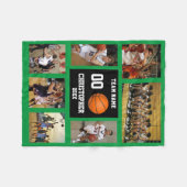 Basketbal 7 Fotocollage Groen Gras Klein Fleece Deken (Voorkant (Horizontaal))