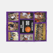 Basketbal 7 Fotocollage Paarse Klein Fleece Deken (Voorkant (Horizontaal))