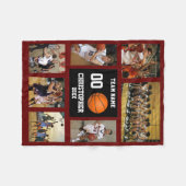 Basketbal 7 fotocollage rode wijn klein fleece deken (Voorkant (Horizontaal))