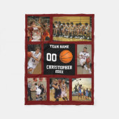 Basketbal 7 fotocollage rode wijn klein fleece deken (Voorkant)