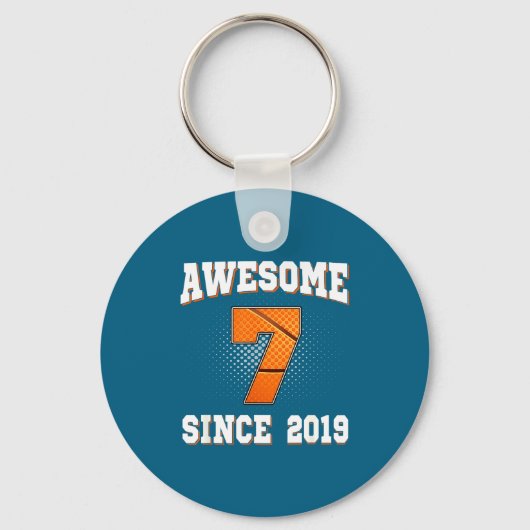 Basketbal 7e 2019 7 Oude Jaren Sinds Humor Sleutelhanger (Voorkant)