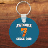 Basketbal 7e 2019 7 Oude Jaren Sinds Humor Sleutelhanger (Voorkant)