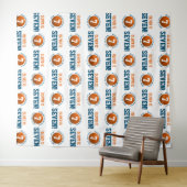 Basketbal 7e verjaardag jongen | Achtergrond stap Wandkleed (In Situ (horizontaal))