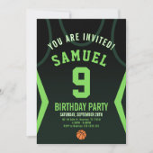 Basketbal 9 Verjaardagsuitnodiging Kaart (Voorkant)
