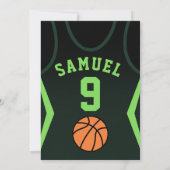 Basketbal 9 Verjaardagsuitnodiging Kaart (Achterkant)