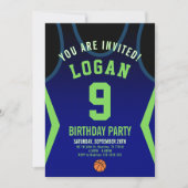 Basketbal 9 Verjaardagsuitnodiging Kaart (Voorkant)