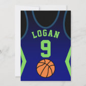 Basketbal 9 Verjaardagsuitnodiging Kaart (Achterkant)