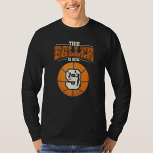 Basketbal 9e verjaardag Meisje Jongen Ball 9 Jaar T-shirt