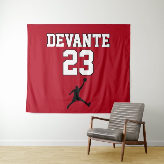 Basketbal Aangepaste Achtergrond - Groot Wandkleed (In Situ (horizontaal))