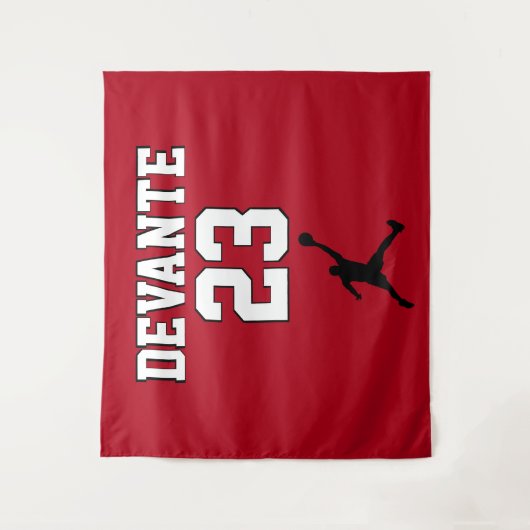 Basketbal Aangepaste Achtergrond - Groot Wandkleed (Voorkant)