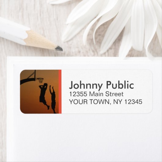 Basketbal Aangepaste Adresetiketten Etiket (Insitu)