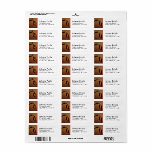 Basketbal Aangepaste Adresetiketten Etiket (Full Sheet)