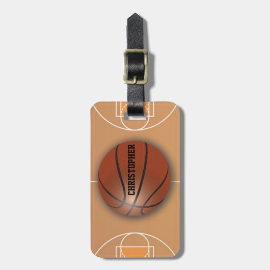 Basketbal aangepaste bagage label (Voorkant verticaal)
