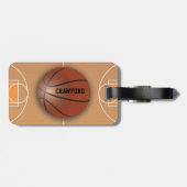 Basketbal aangepaste bagage label (Achterkant horizontaal)