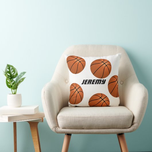 Basketbal aangepaste gepersonaliseerde kussen (Stoel)