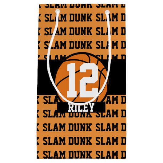 Basketbal Aangepaste naam Age Slam Dunk Klein Cadeauzakje (Voorkant)