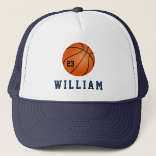 Basketbal aangepaste naam, tekst, monogram   DIY Trucker Pet