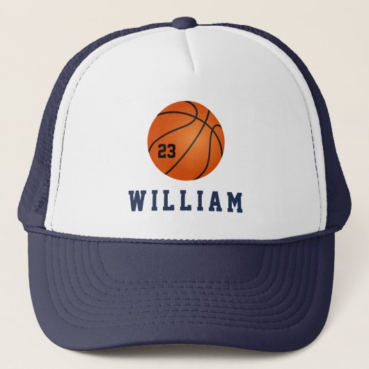 Basketbal aangepaste naam, tekst, monogram | DIY Trucker Pet (Voorkant)