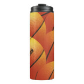 Basketbal aangepaste naam tumbler thermosbeker (Voorkant)