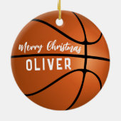 Basketbal Aangepaste Naam Vrolijk Kerstfeest Keramisch Ornament (Achterkant)