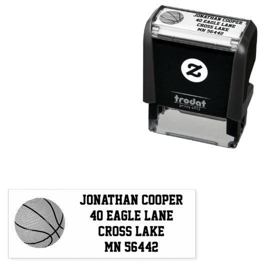 Basketbal Aangepaste retour adres Zelf Inking Stem Zelfinktende Stempel (In situ)