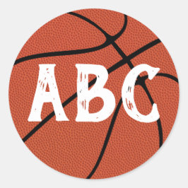 Basketbal aangepaste teamletters of speler nummers ronde sticker