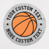 Basketbal aangepaste tekstlabels labels (Design 1)