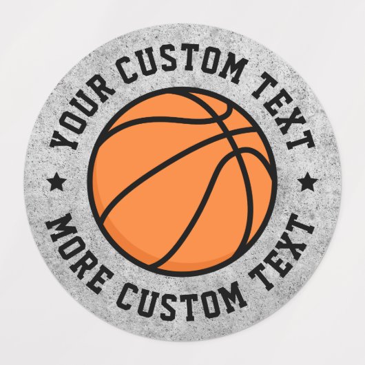 Basketbal aangepaste tekstlabels labels (Design 1)