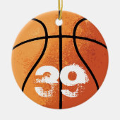 Basketbal (Aanpasbaar) Keramisch Ornament (Voorkant)