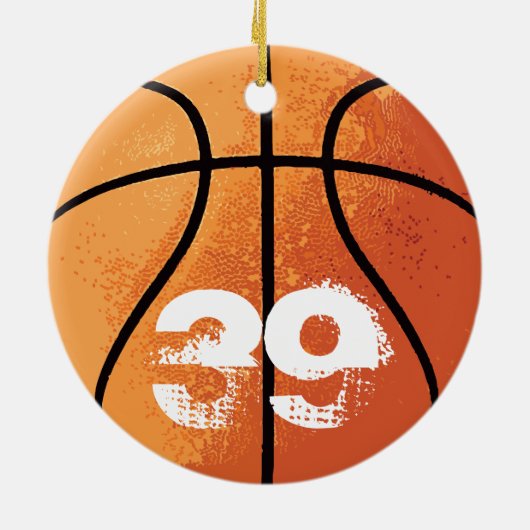 Basketbal (Aanpasbaar) Keramisch Ornament (Achterkant)