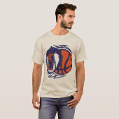 basketbal aap logo open mond gorill t-shirt (Voorkant volledig)