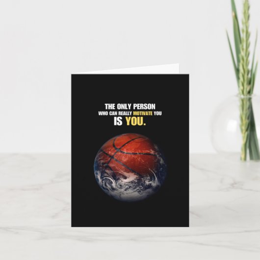 Basketbal Aarde Motiverende Inspirerende Quote Kaart (Voorkant)