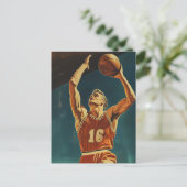 basketbal actie schot briefkaart (Staand voorkant)
