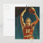 basketbal actie schot briefkaart (Voorkant / Achterkant)