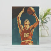  basketbal actie schot kaart (Staand voorkant)