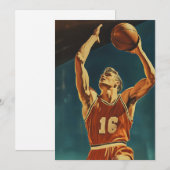  basketbal actie schot kaart (Voorkant / Achterkant)