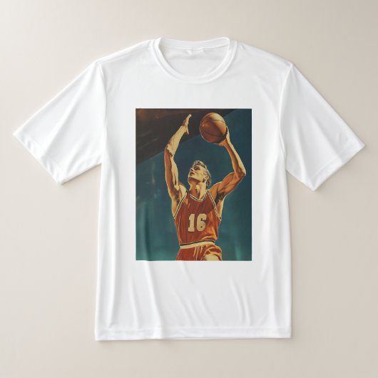  basketbal actie schot t-shirt (Laagn)