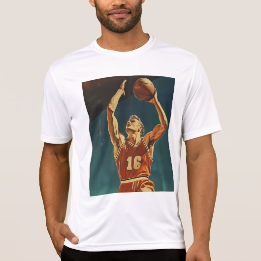 basketbal actie schot t-shirt (Voorkant)