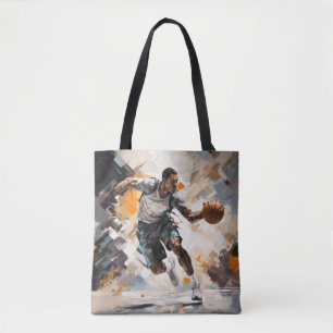 Basketbal Actie Sport Schilderen Abstract Art Deco Tote Bag