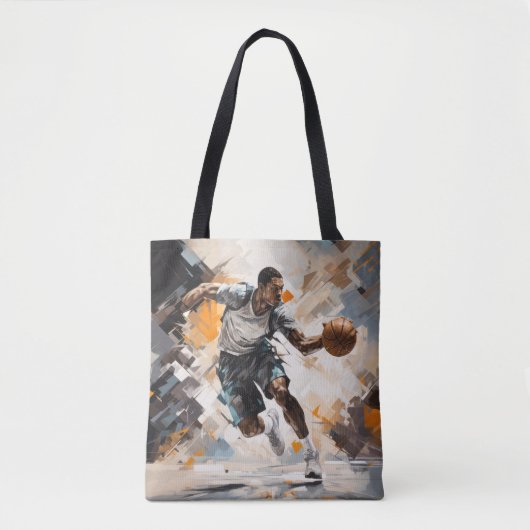 Basketbal Actie Sport Schilderen Abstract Art Deco Tote Bag (Voorkant)