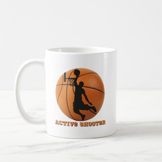 Basketbal Actieve Schutter Speler Hoops Koffiemok (Links)