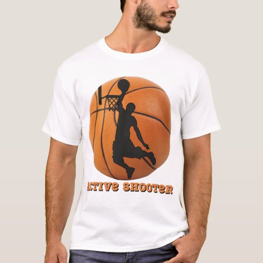 Basketbal Actieve Schutter Speler Hoops T-shirt (Voorkant)