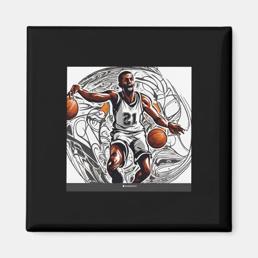 Basketbal Afbeelding Magneet (Voorkant)