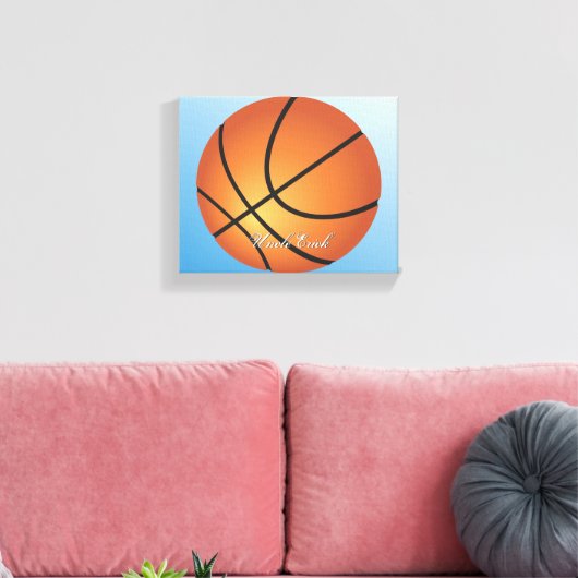 Basketbal Afbeelding 🏀 Monogram Budget Speciaal Canvas Afdruk (Insitu (Woonkamer))