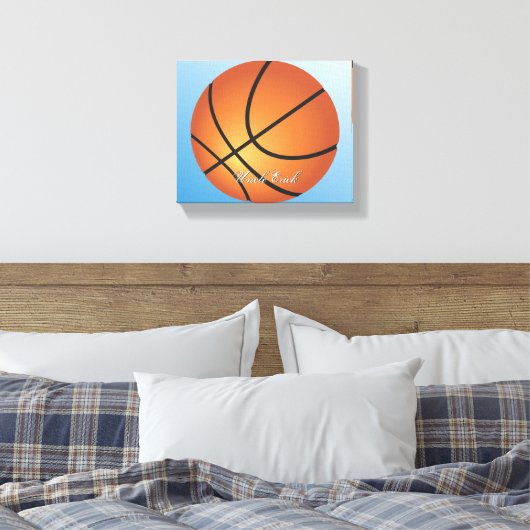 Basketbal Afbeelding 🏀 Monogram Budget Speciaal Canvas Afdruk (Insitu (Slaapkamer))