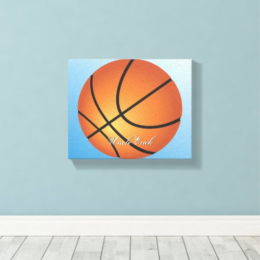 Basketbal Afbeelding 🏀 Monogram Budget Speciaal Canvas Afdruk (Insitu (Houten vloer))