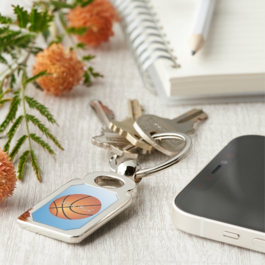 Basketbal Afbeelding 🏀 Monogram Budget Speciaal Sleutelhanger (Zijkant)