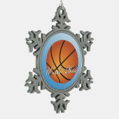 Basketbal Afbeelding 🏀 Monogram Budget Speciaal Tin Sneeuwvlok Ornament (Links)